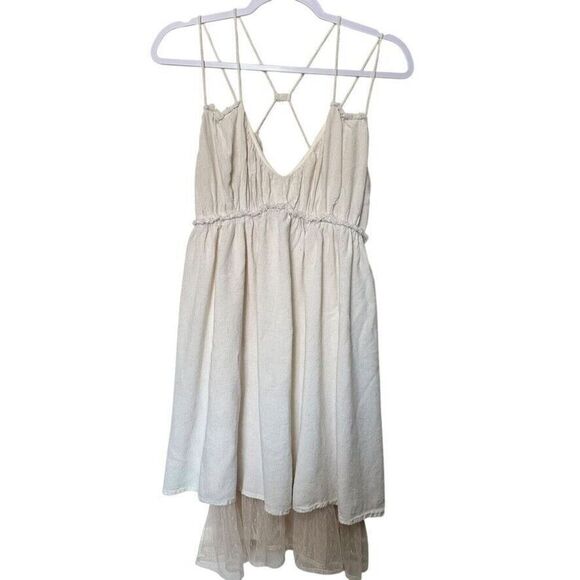Paper Crane Devila Sleeveless Dress Women's M Ivory Lace Boho Minimalist Fairy - Picture 1 of 6